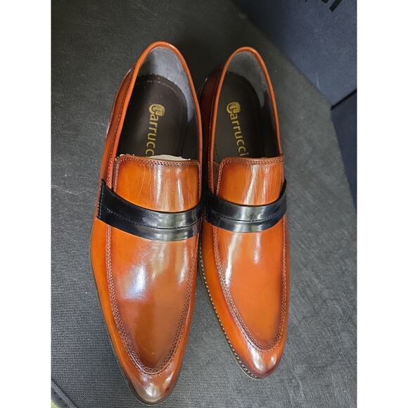 Carrucci Contrast Penny Loafer KS479-601N Cognac Men’s Size 9.5D